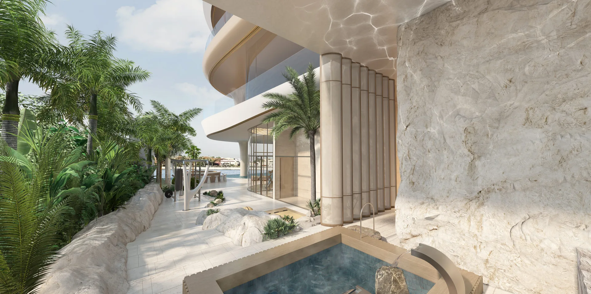 Gimnasio exterior de propiedad premium en Dubái